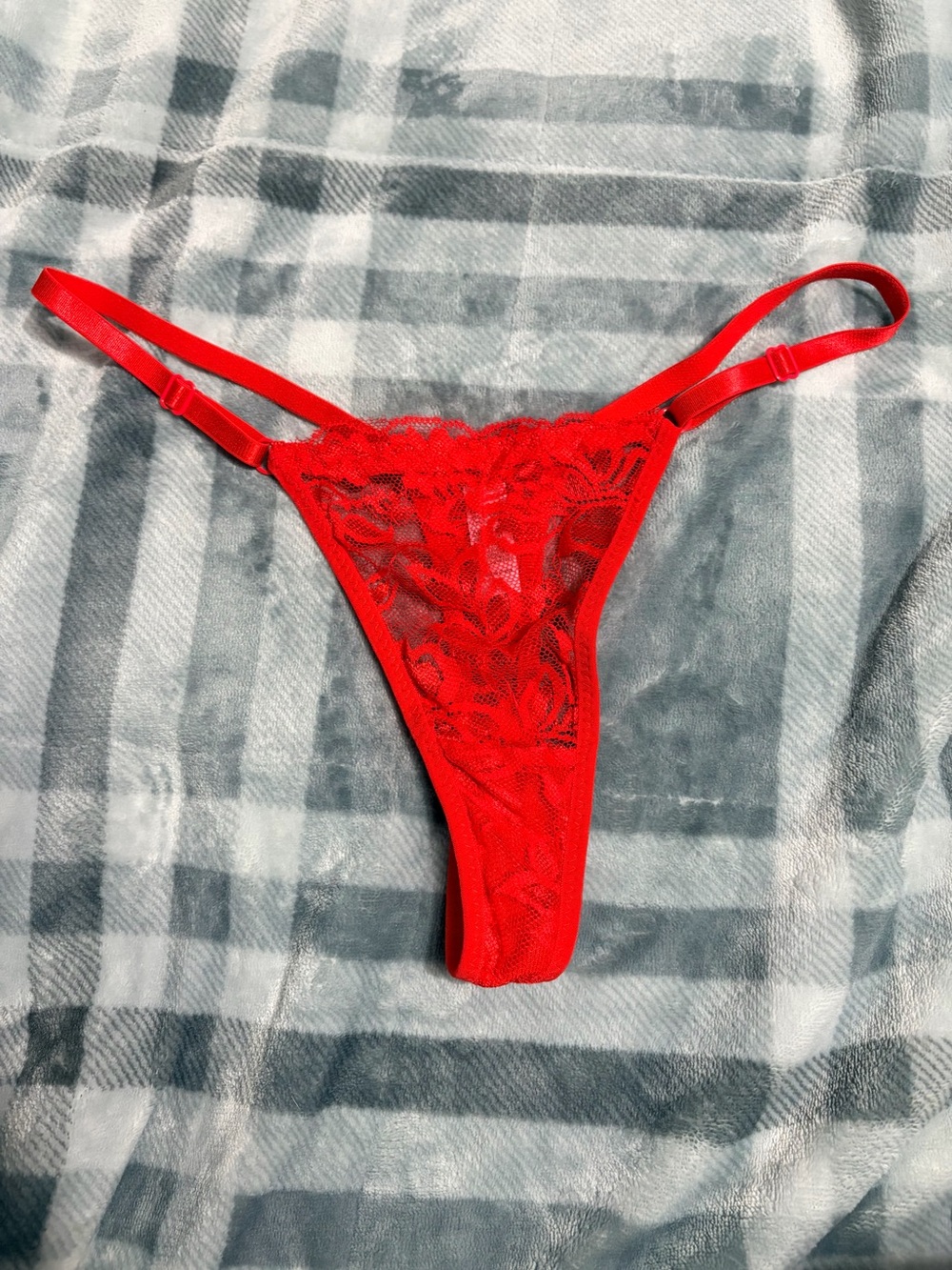Red Lace Sheer Thong Panty